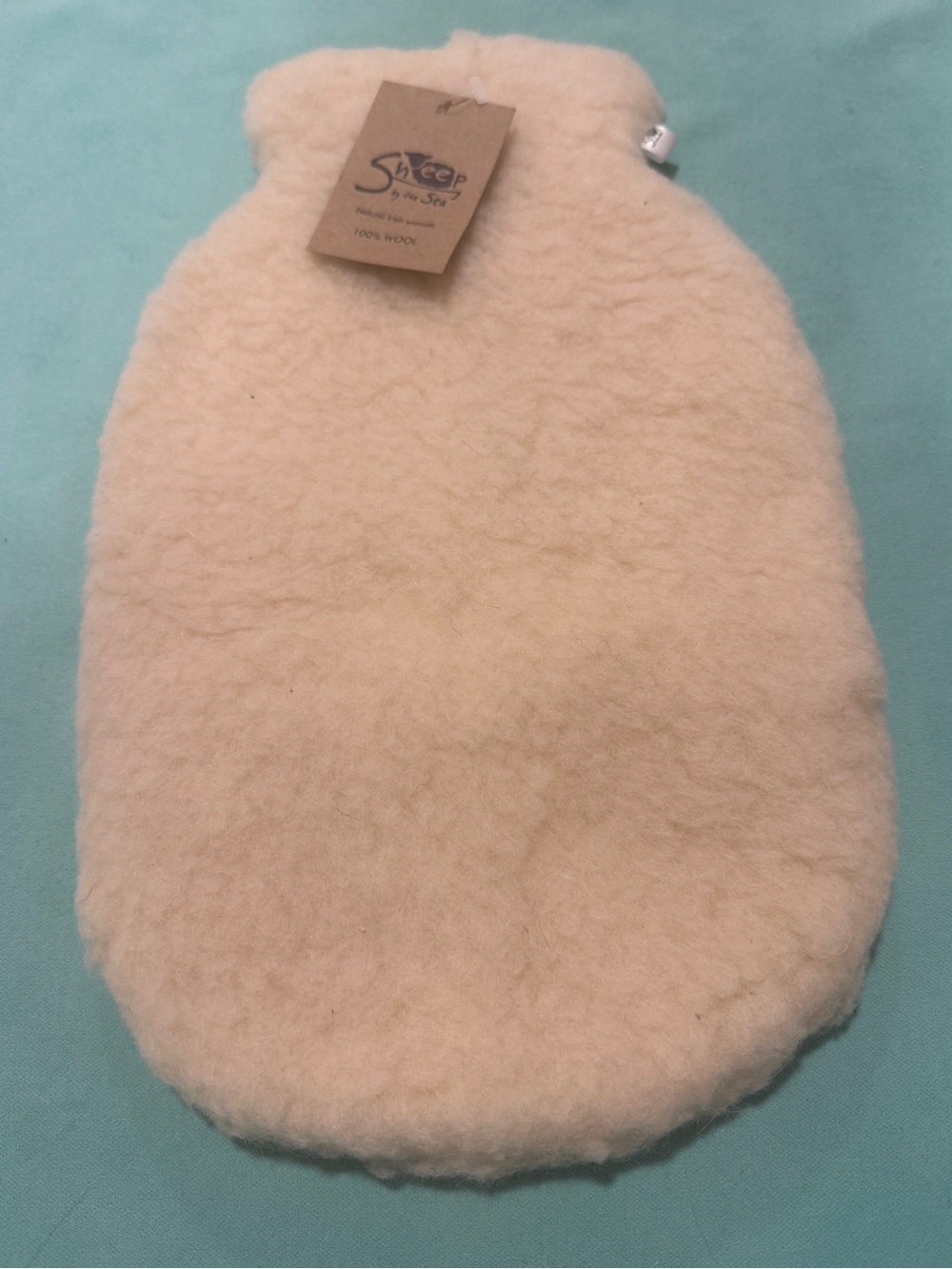 NWT 100% Irish Wool Hot Water Bottle Cover Cream Cozy Fluffy Natural Sheep Wool